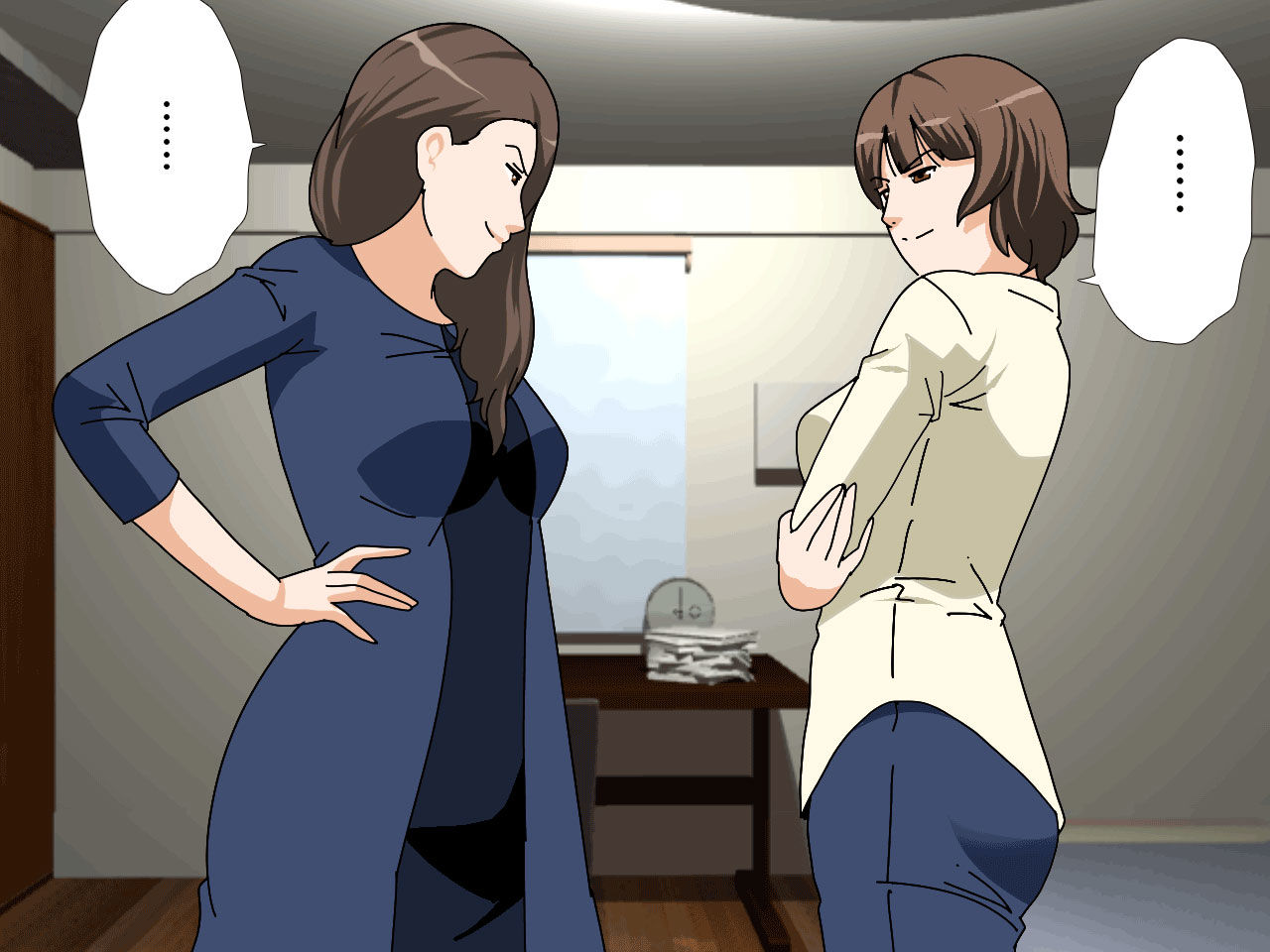 杜戸先生と苫田ママをレズらせて3Pしてみた夜-と…その後の話 サンプル画像