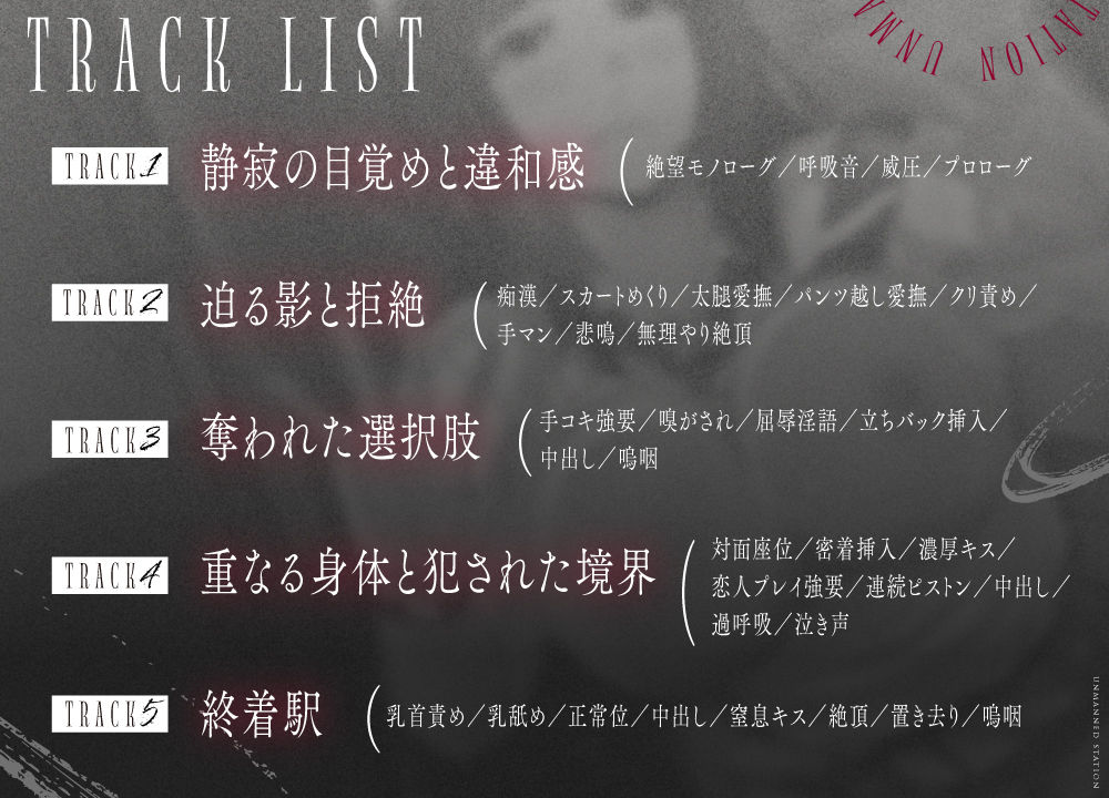 【無人駅ASMR】痴●×中出しレ●プ〜おとなしい巨乳少女を誰もいない電車内で凌●〜 サンプル画像